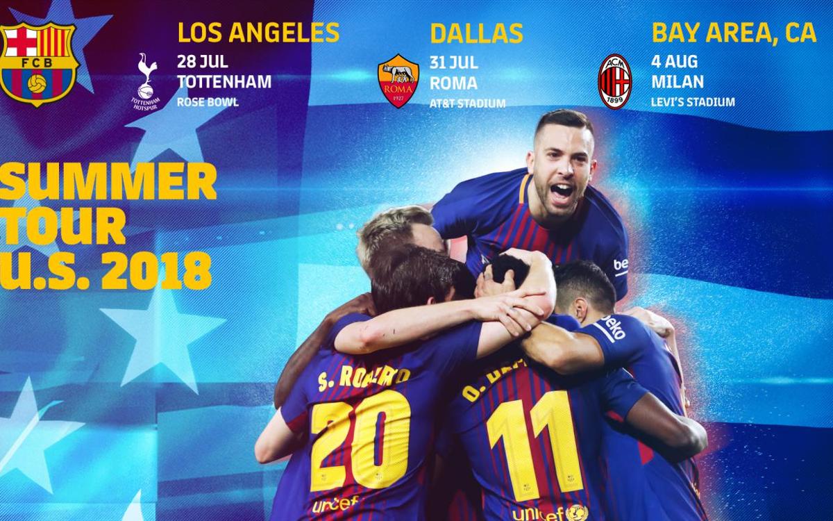 Tottenham, le Milan AC et l'AS Roma, prochains adversaires du FC Barcelone lors de la tournée américaine 2018