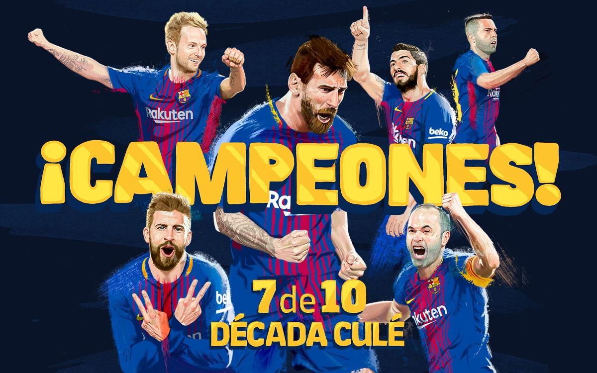 El FC Barcelona gana la séptima Liga en los últimos diez años