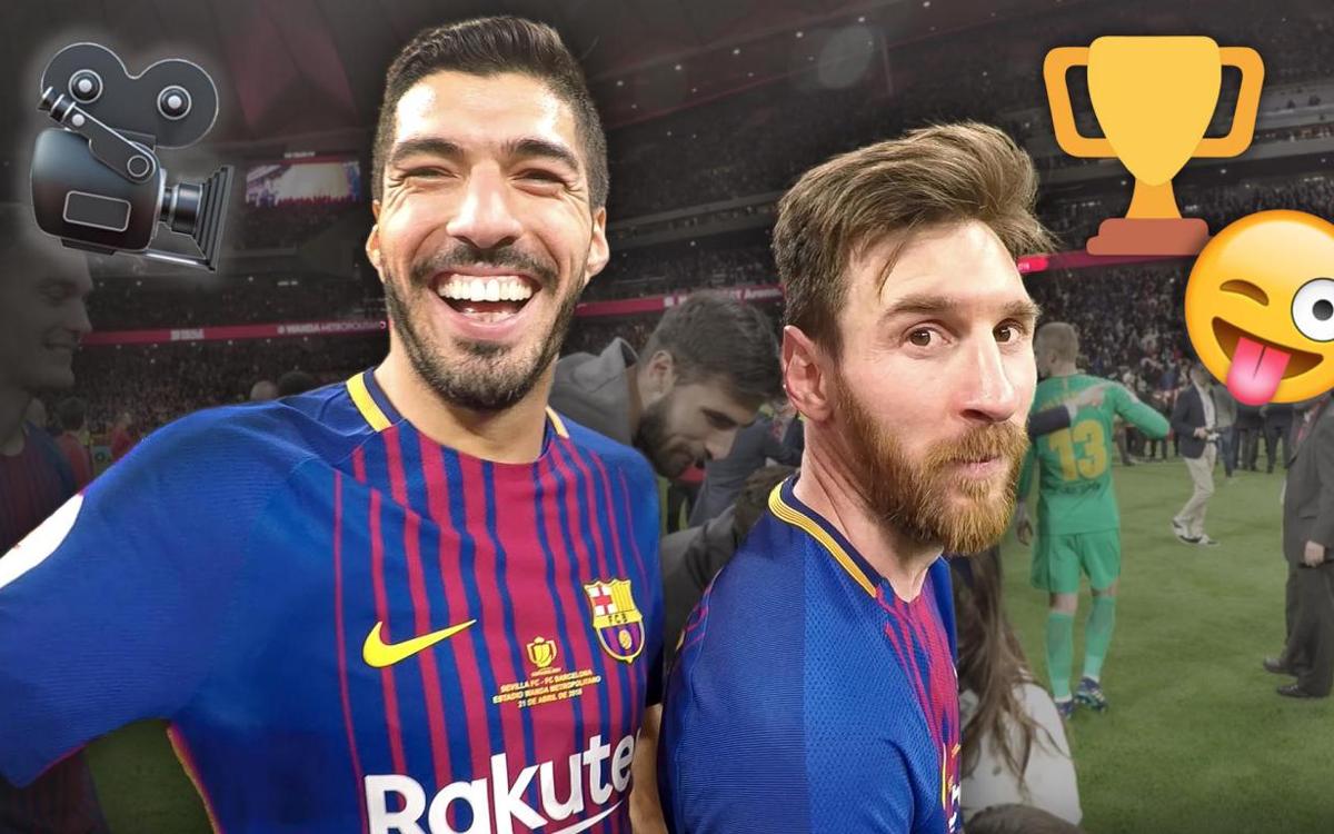 Así celebraron en primera persona los jugadores del FC Barcelona la 30ª Copa en el césped