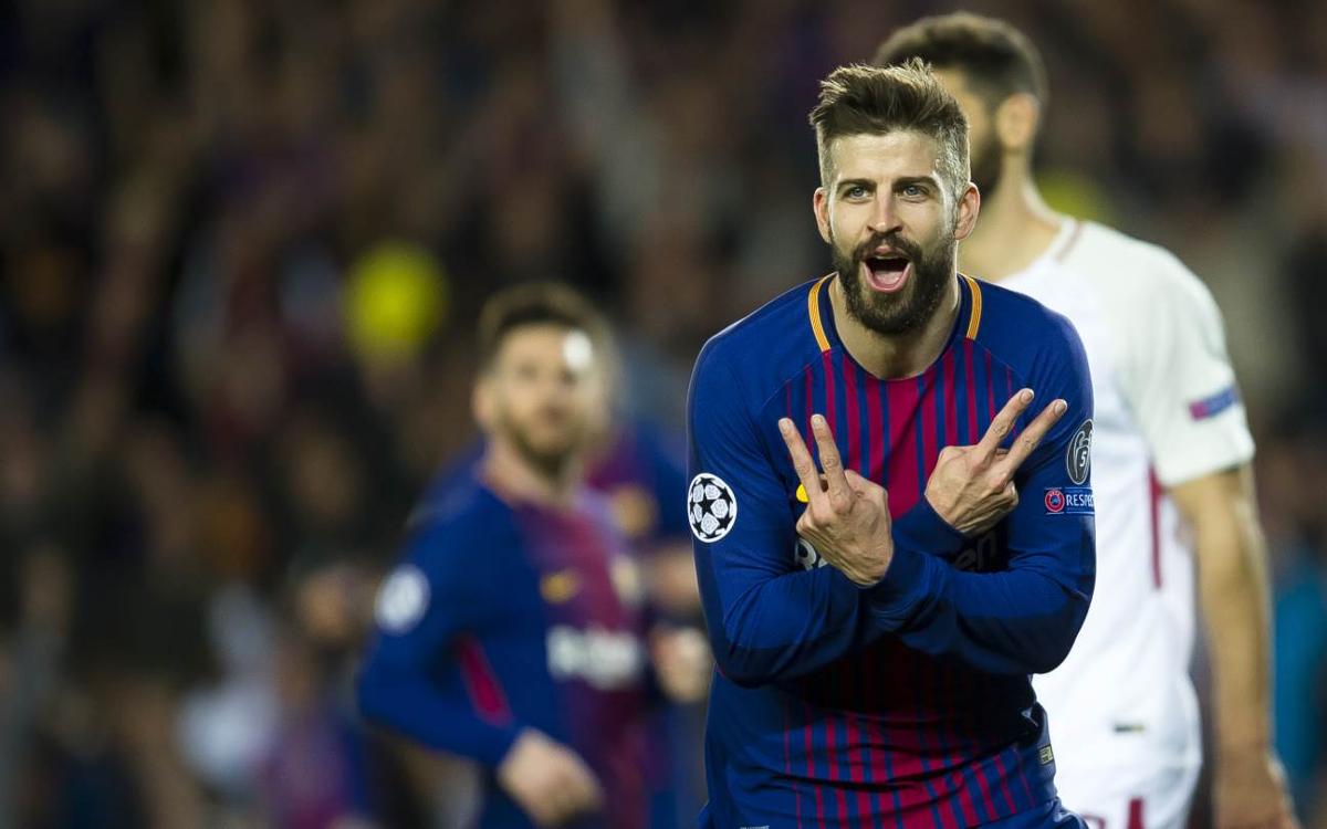 Piqué becomes third highest scoring defender in Champions League