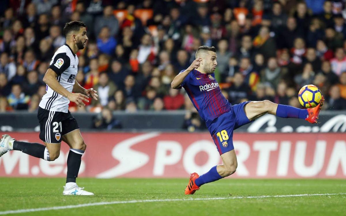 El gol de Jordi Alba en Mestalla, desde todos los ángulos