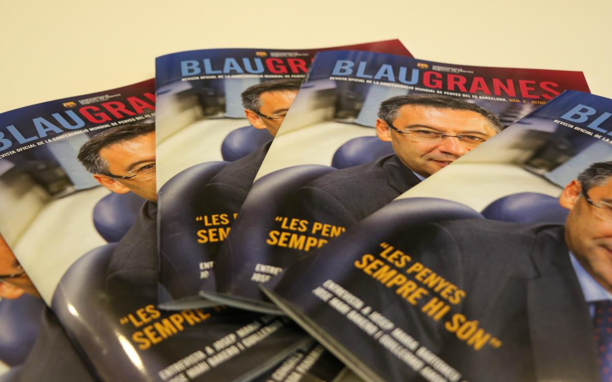 Josep Maria Bartomeu, portada del nou número de la revista ‘Blaugranes’