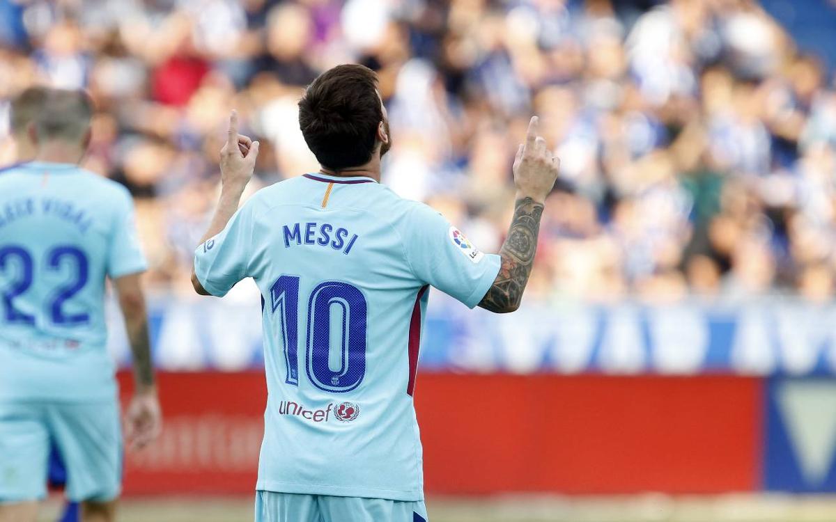 Leo Messi supera los 350 goles en la Liga