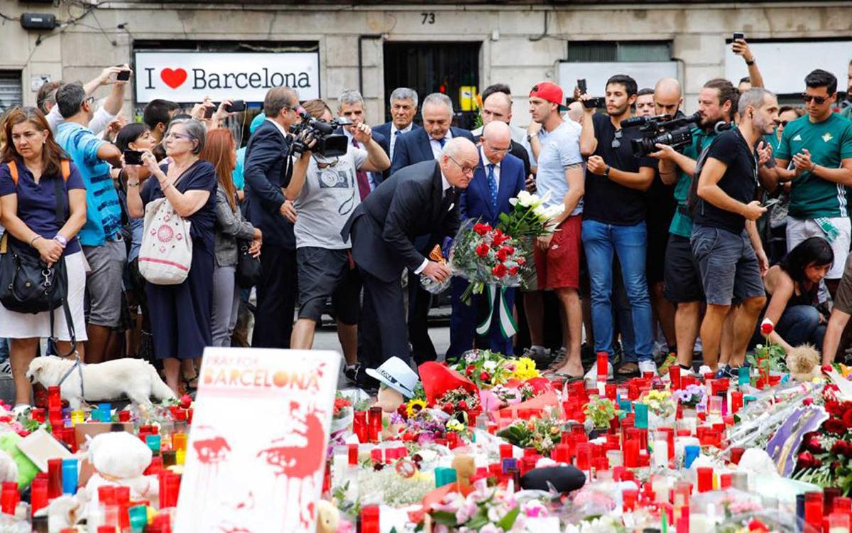 Le FC Barcelone, présent aux différents hommages aux victimes des attentats