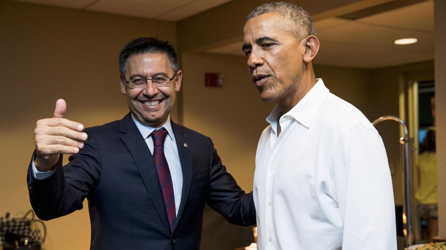 Barça President Josep Maria Bartomeu meets with Barack Obama