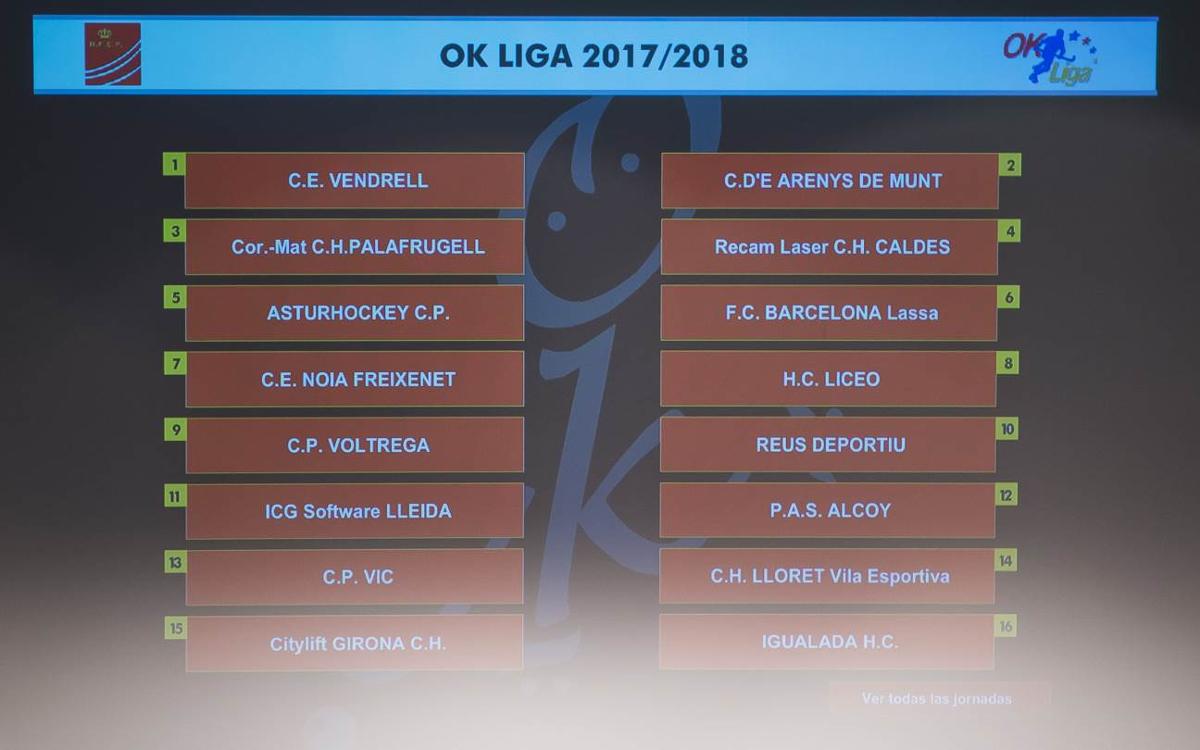 El Barça Lassa començarà l'OK Lliga contra l'Asturhockey