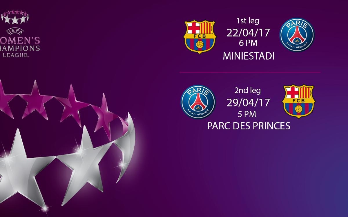 Les horaires de FC Barcelone féminin - Paris Saint-Germain féminin confirmés