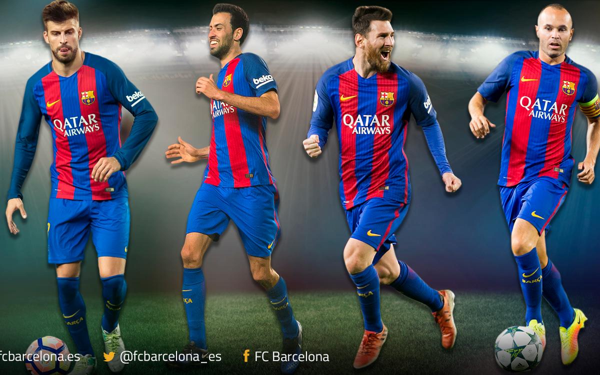 Piqué, Sergio, Messi e Iniesta, los jugadores con más finales de Copa de la historia del Club