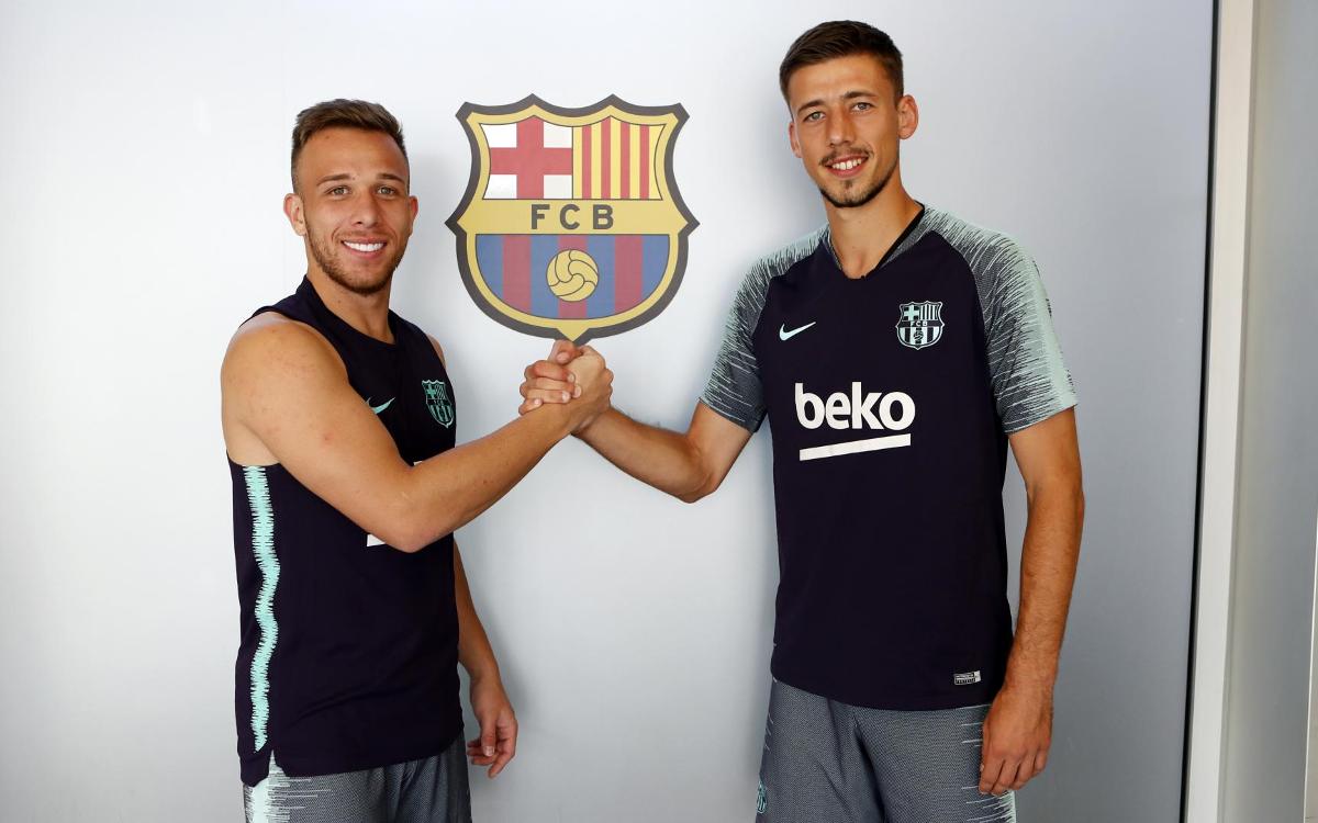 Arthur and Lenglet's first training sessions