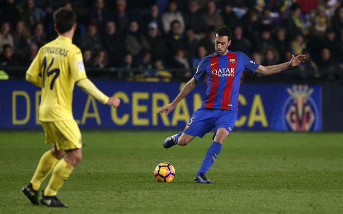 Sergio Busquets in action against Villarreal