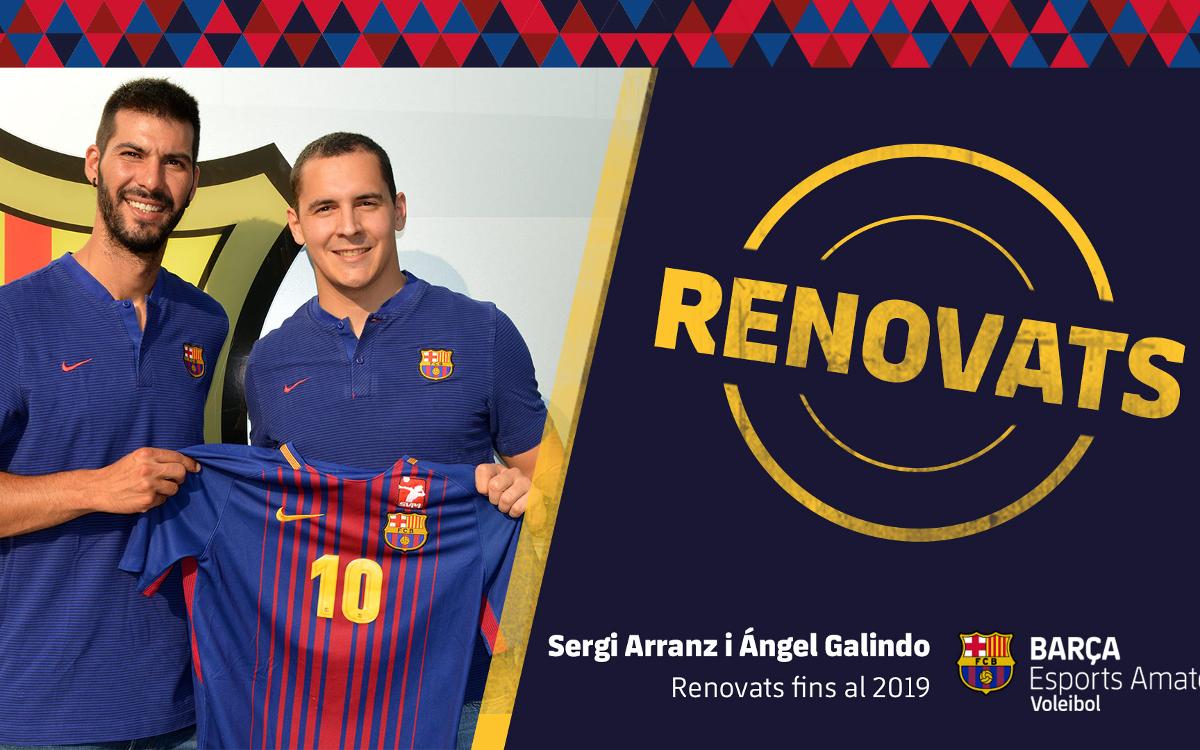 Sergi Arranz i Ángel Galindo renoven amb el Barça de voleibol