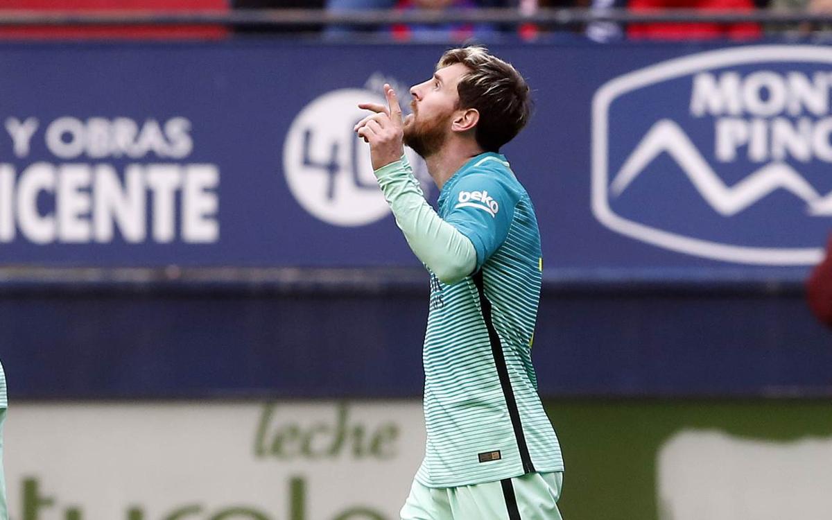 Messi, meilleur buteur de la Liga, seul en tête