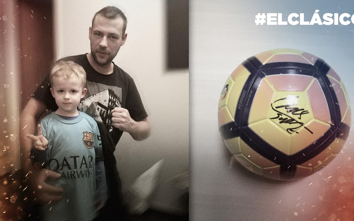 Ya se conoce el ganador de la pelota firmada por Luis Suárez con la que se jugó # ElClásico
