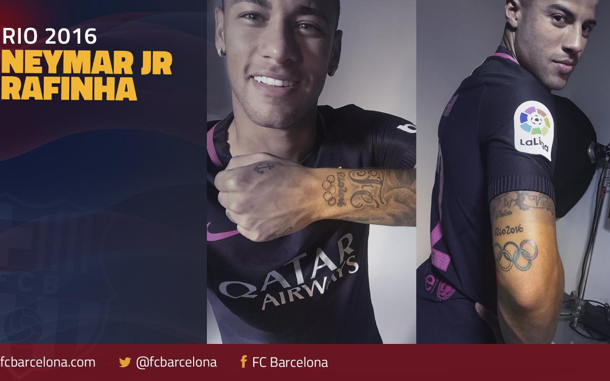 Neymar Jr and Rafinha get tattoos commemorating their Olympic achievements