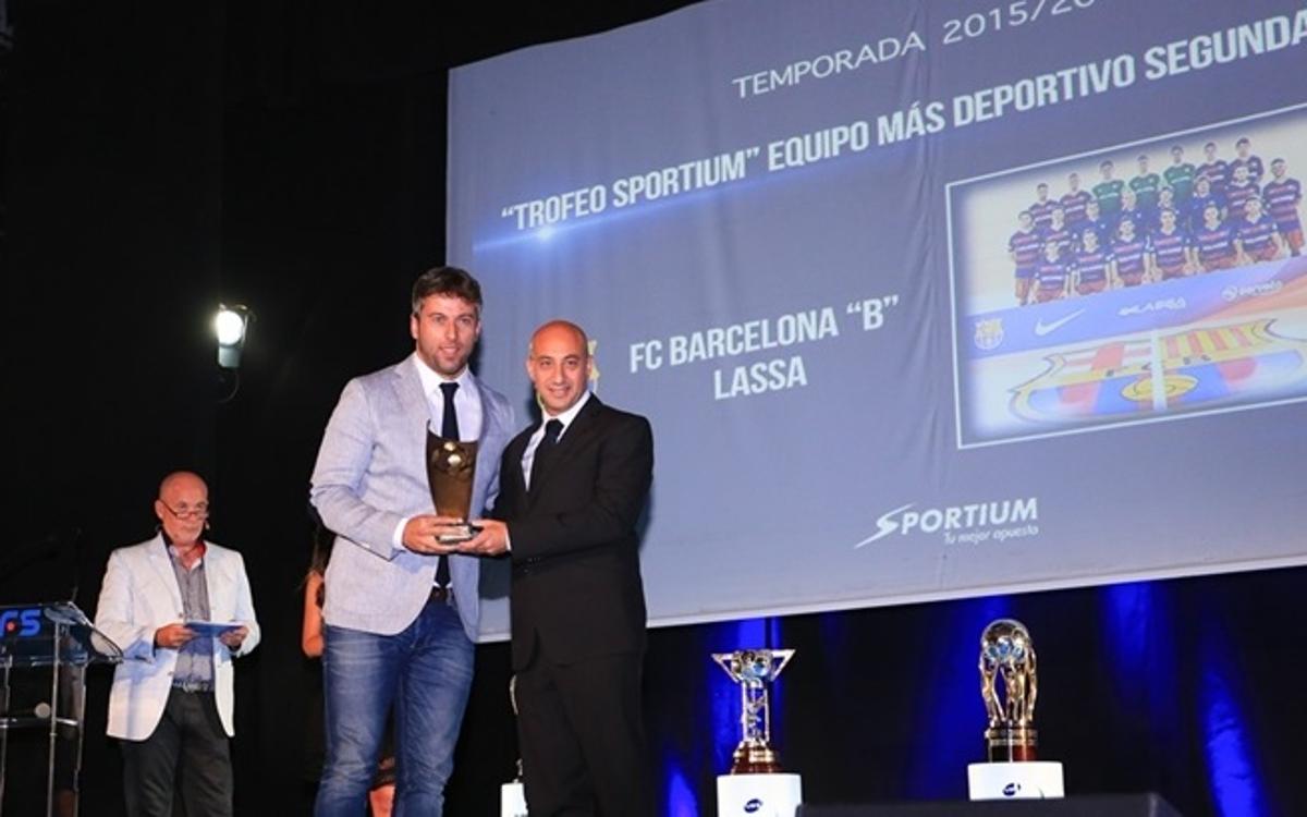Paco Sedano y el Barça B, galardonados en la gala de la LNFS