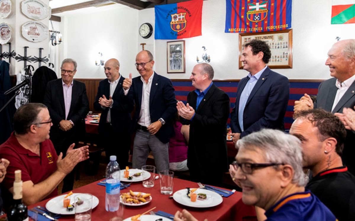 Las peñas de Euskadi celebran su IX Encuentro coincidiendo con la visita del Barça