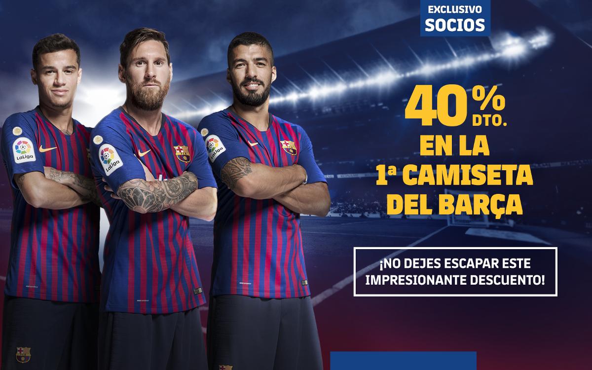 Descuento exclusivo del 40% en la compra de la primera camiseta del Barça