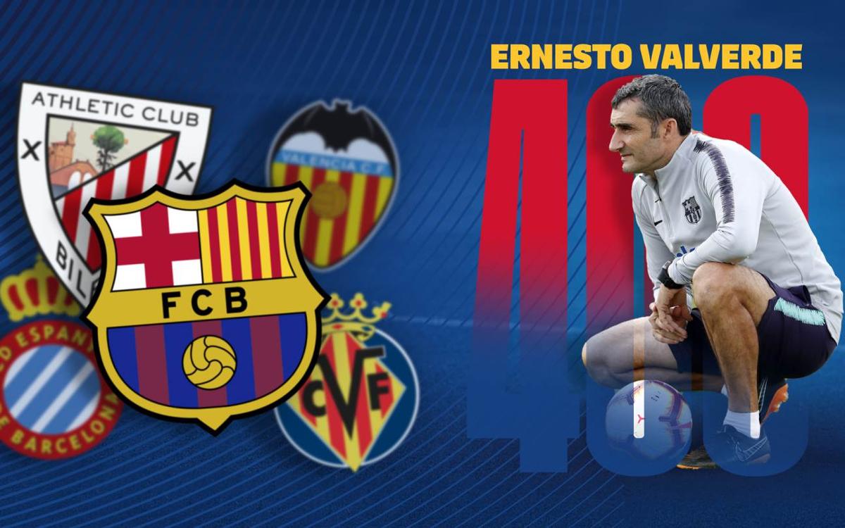 Ernesto Valverde, 400 partits com a tècnic a la Lliga