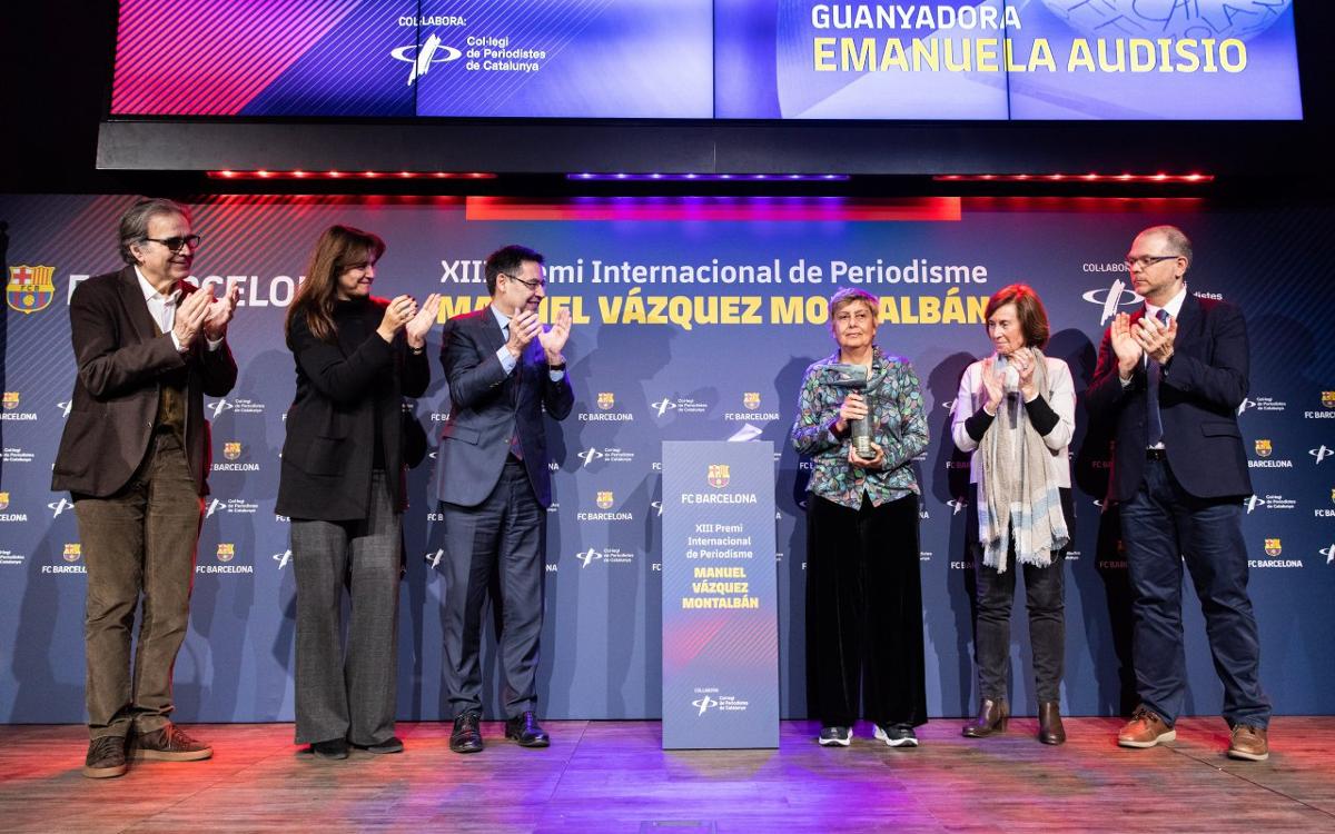 Emanuela Audisio rep el premi Vázquez Montalbán de periodisme esportiu