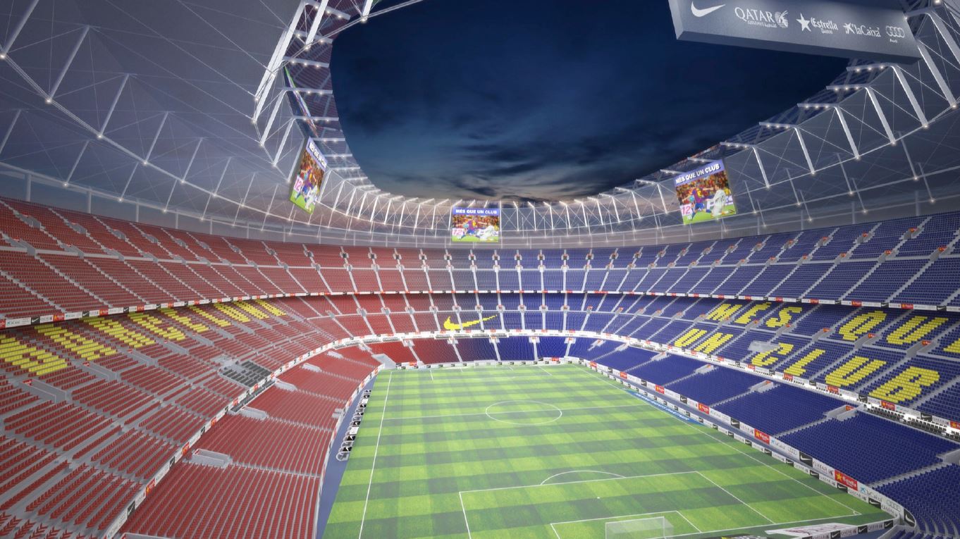 FC Barcelona Official Placa de calle con escudo del equipo y texto Camp Nou Stadium 