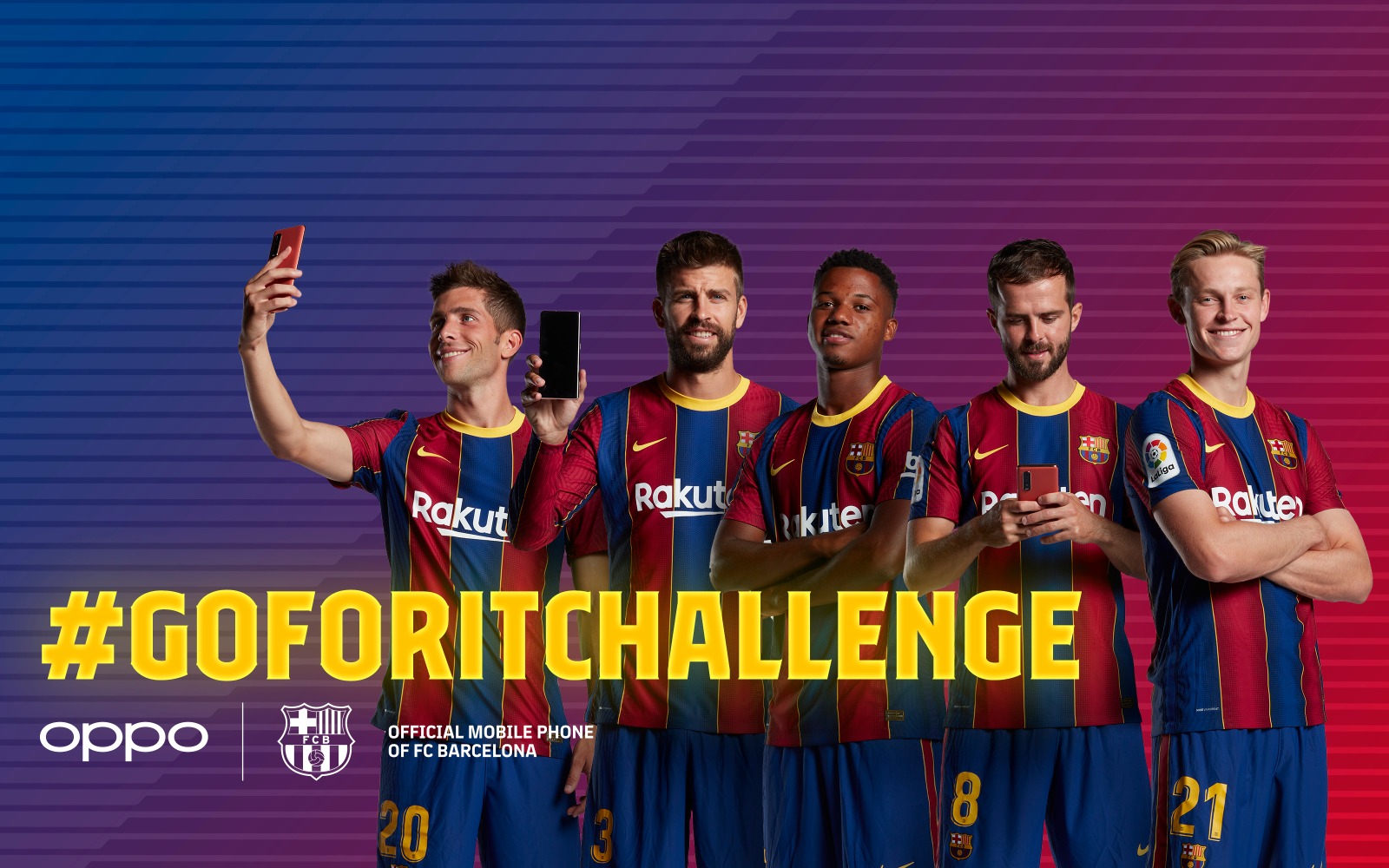 FC Barcelona and OPPO launch a TikTok challenge featuring Piqué, Sergi  Roberto, De Jong, Pjanic and Ansu Fati