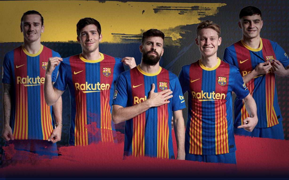 FCバルセロナBarcelonaバルササッカーユニフォームゲームシャツストライプ
