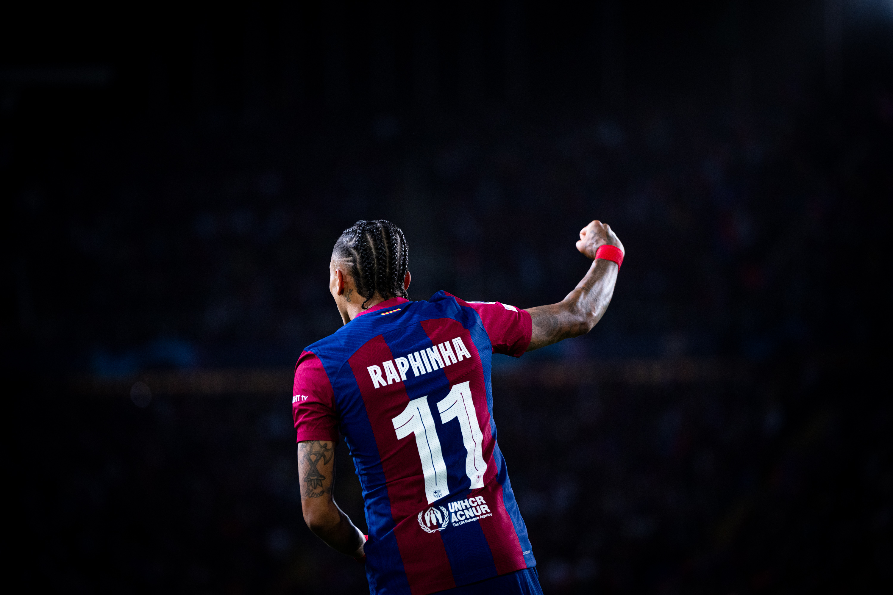 Raphinha, scorer of Barça’s 600th Champions League goal