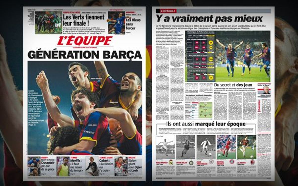 'Generació Barça', la portada que ‘L'Équipe’ dedica al FC Barcelona