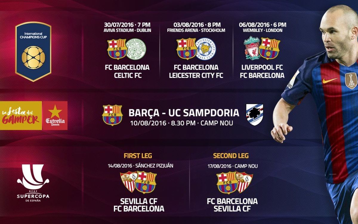 FC Barcelona's pre-season schedule