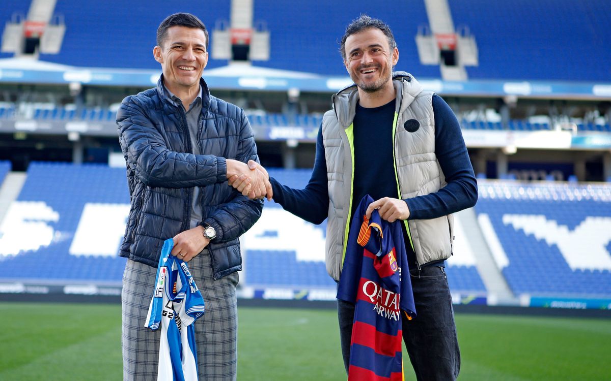 Luis Enrique and Constantin Galca meet up ahead of Cup derby