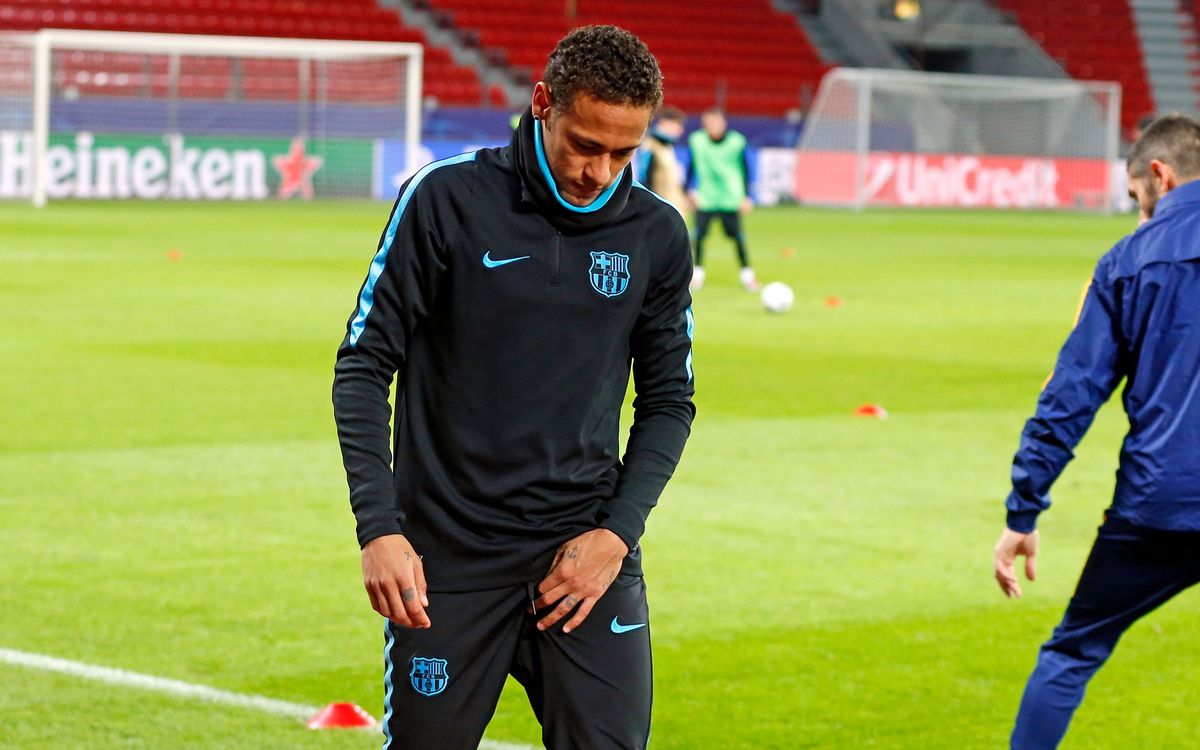 Neymar Jr sufre una pequeña lesión en el aductor de la pierna izquierda