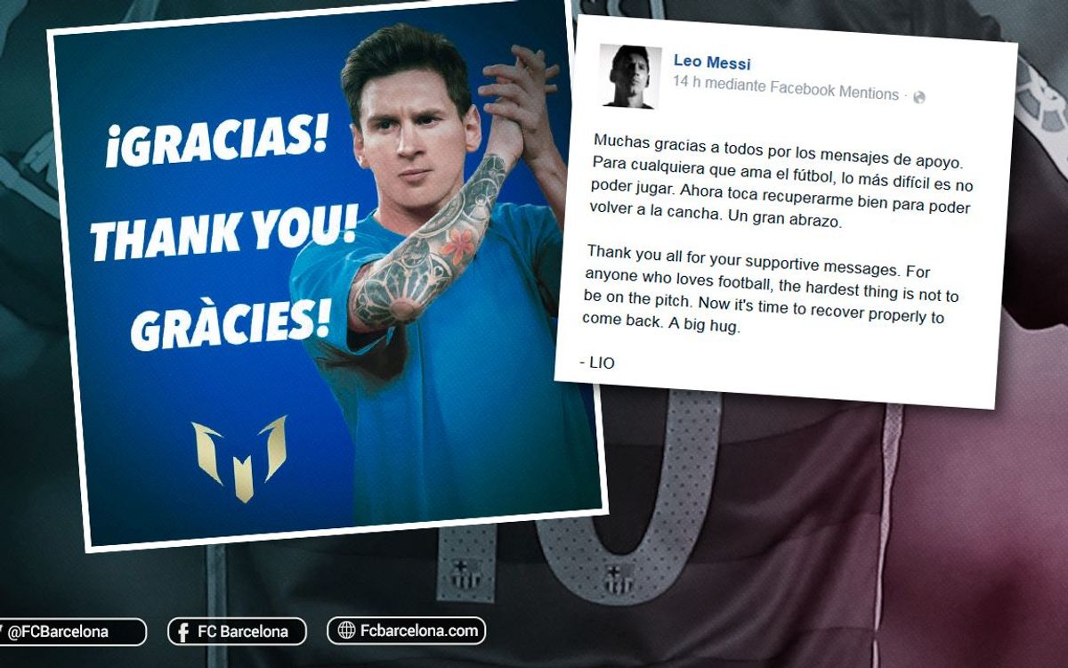 Leo Messi thanks fans for their support