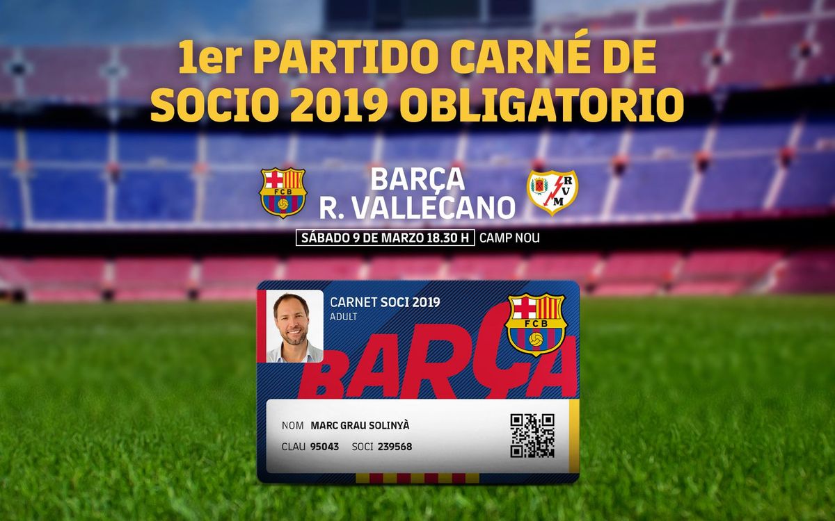 Imprescindible el carné de socio del 2019 para el próximo partido del Camp Nou