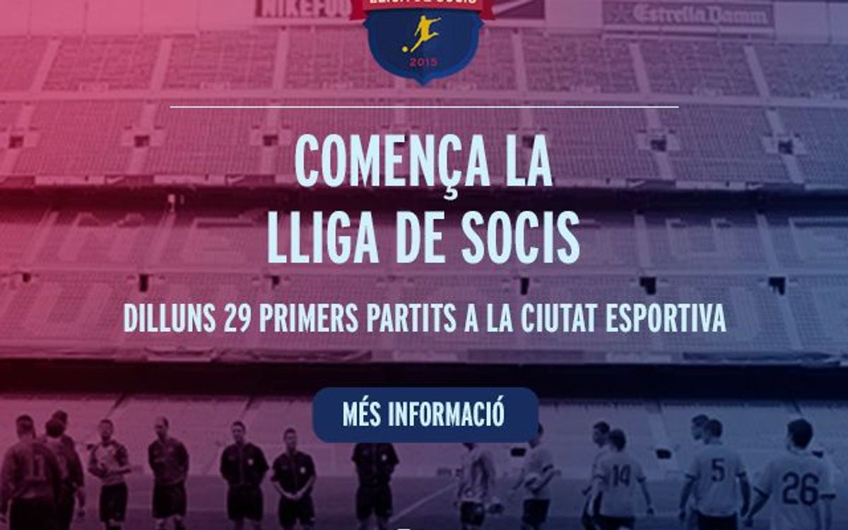 El dilluns 29 de juny arrenca la Lliga de Socis