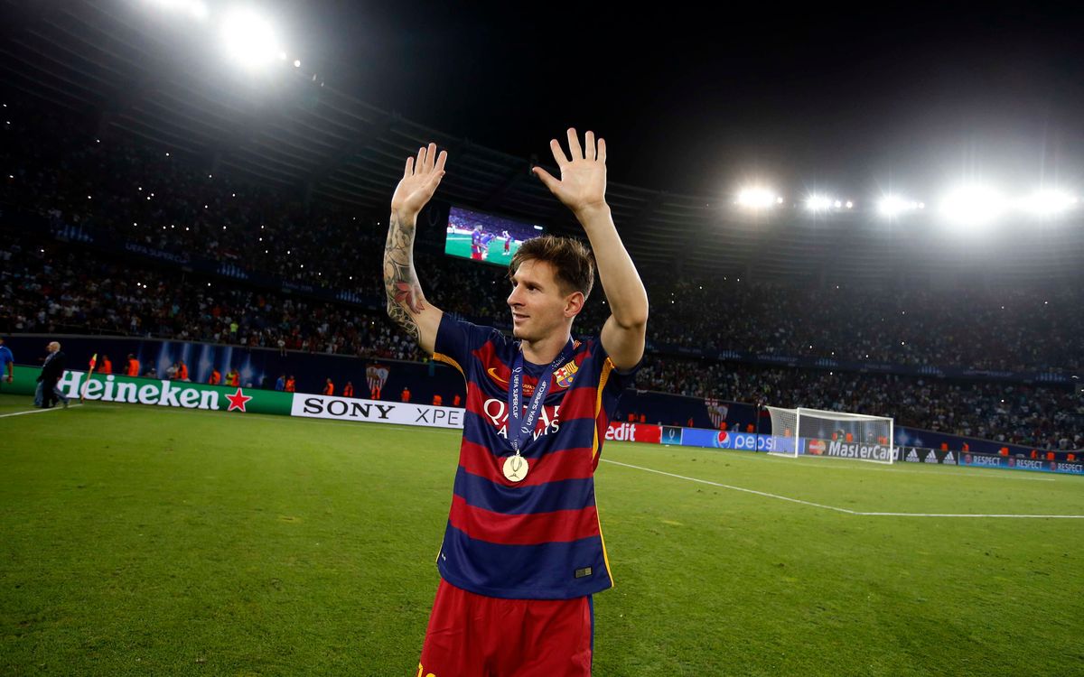 Lionel Messi man of the match in 2015 UEFA Super Cup