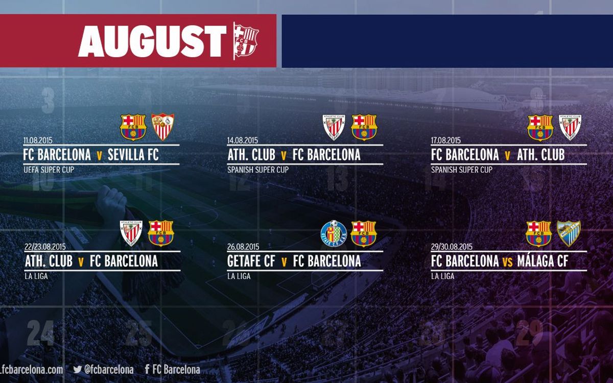 In August, six official games for FC Barcelona
