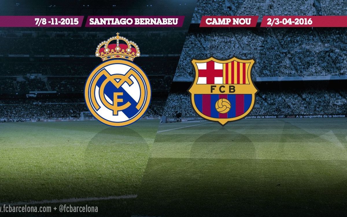 The first 'Clásico' against Real Madrid will be on 7/8 November at the Santiago Bernabéu