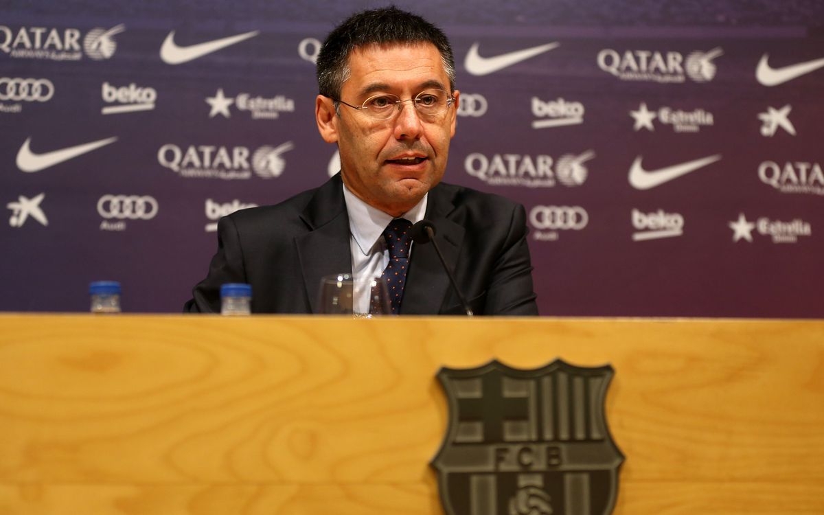 Wednesday Josep Maria Bartomeu press conference and FC Barcelona Board Meeting