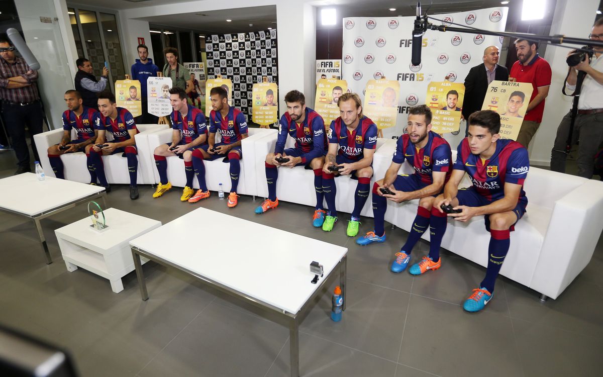 FC Barcelona players try out FIFA 15
