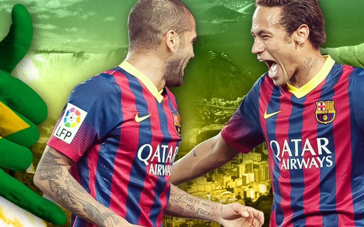 Dani Alves and Neymar Jr, in the Brazil squad for the World Cup