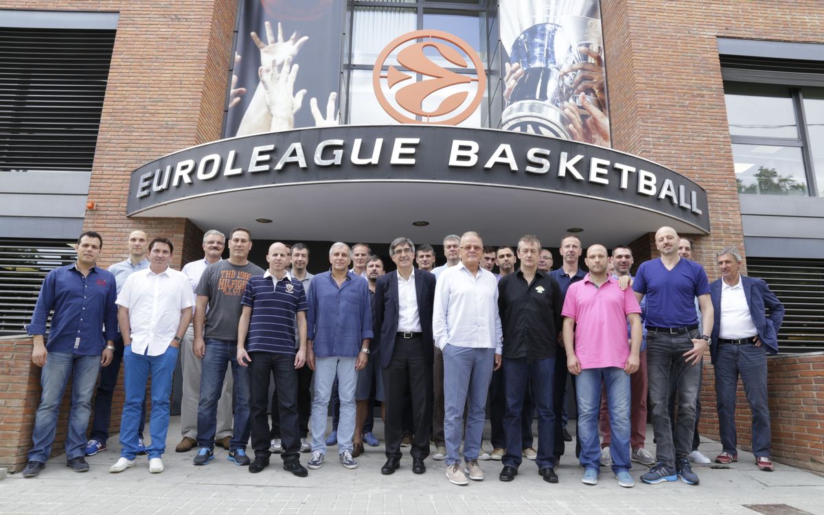 Xavi Pascual attends the Euroleague manager meeting
