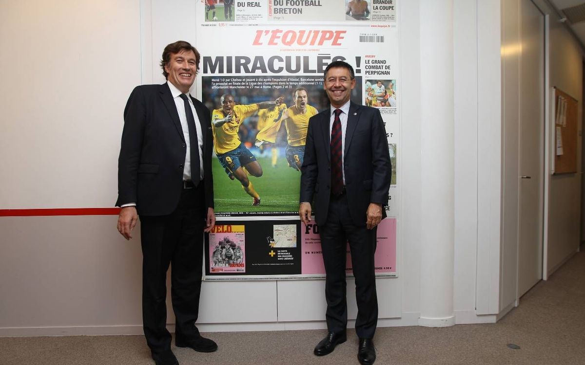L'Équipe receives president Bartomeu