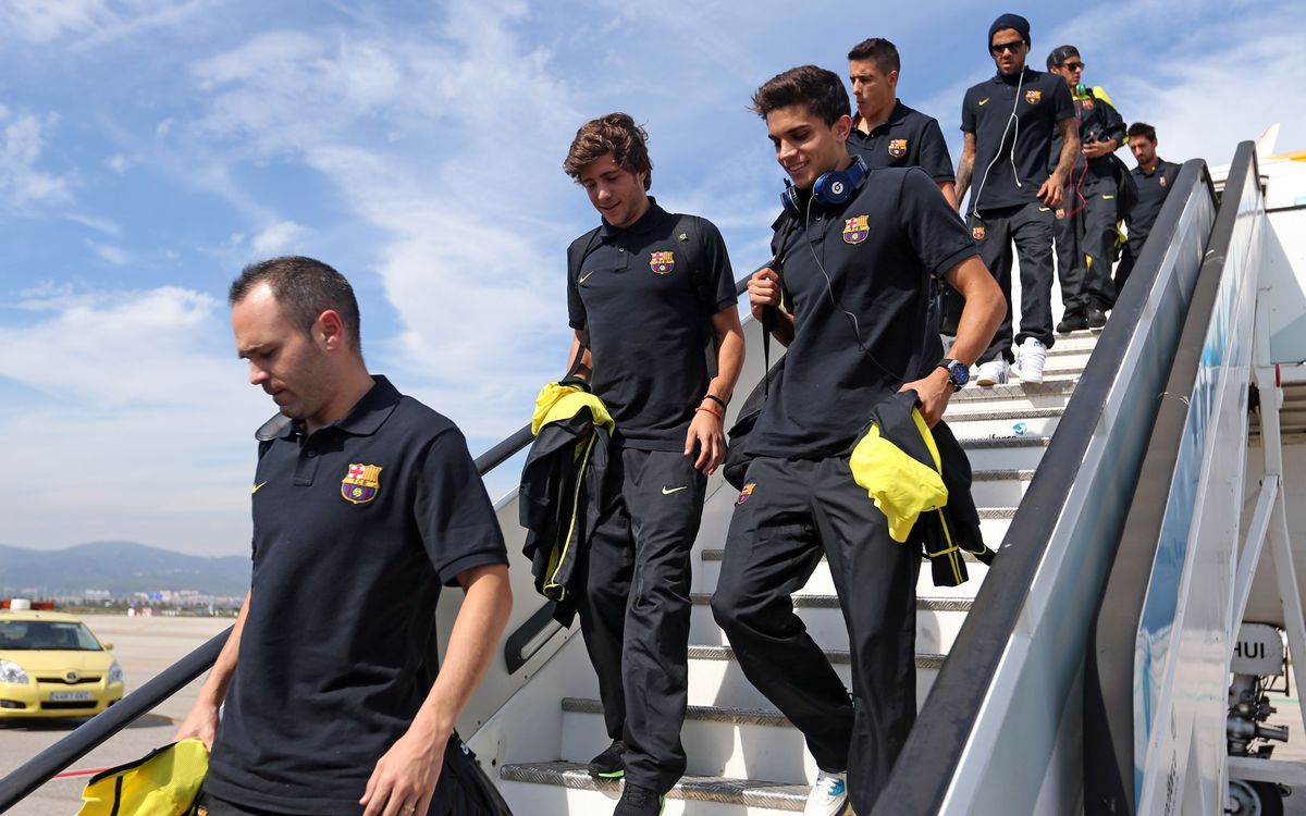 Team arrives back in Barcelona