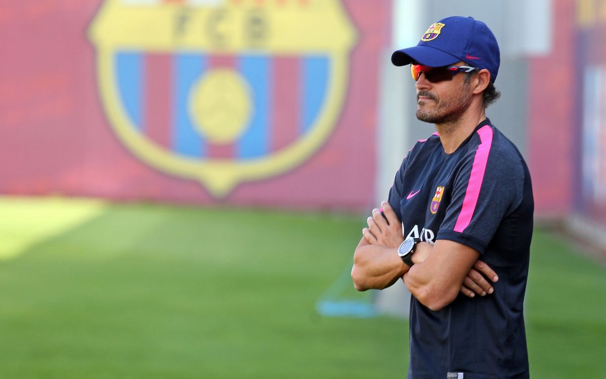Luis Enrique takes first training session