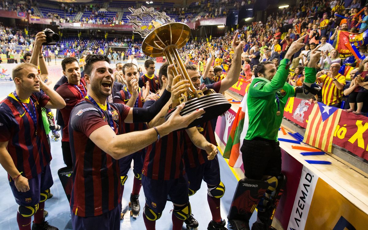 The team celebrates winning the European League