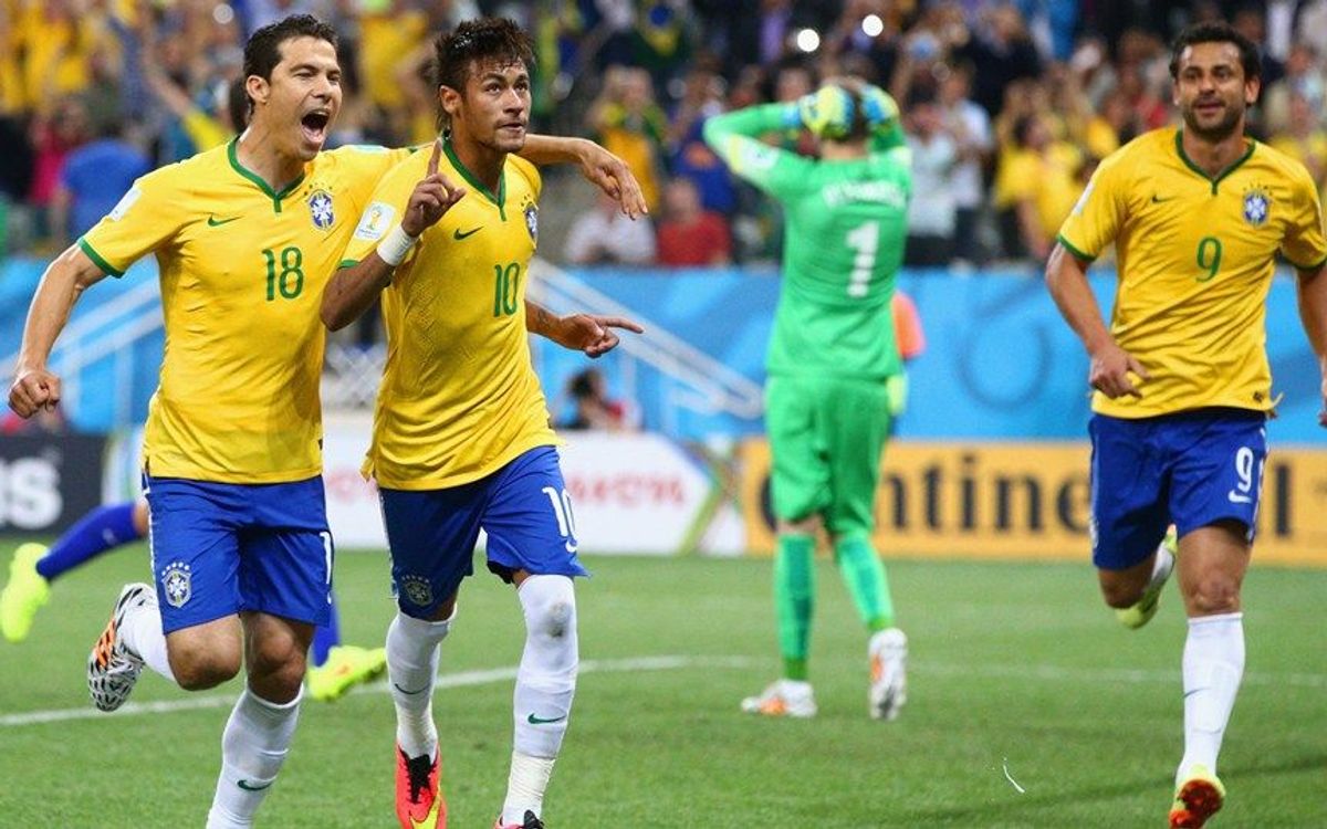 Neymar scores a brace and leads Brazil to victory in the inaugural match of the 2014 World Cup
