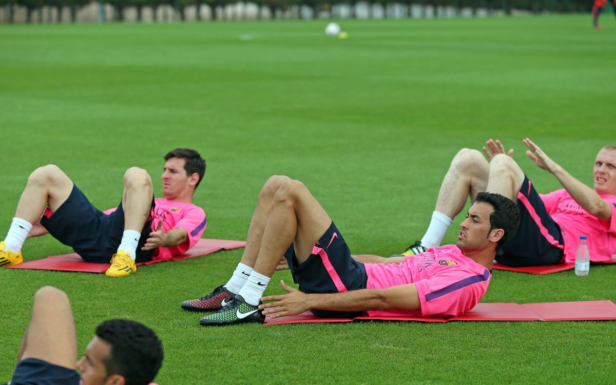 Post-match training as attention switches to Malaga