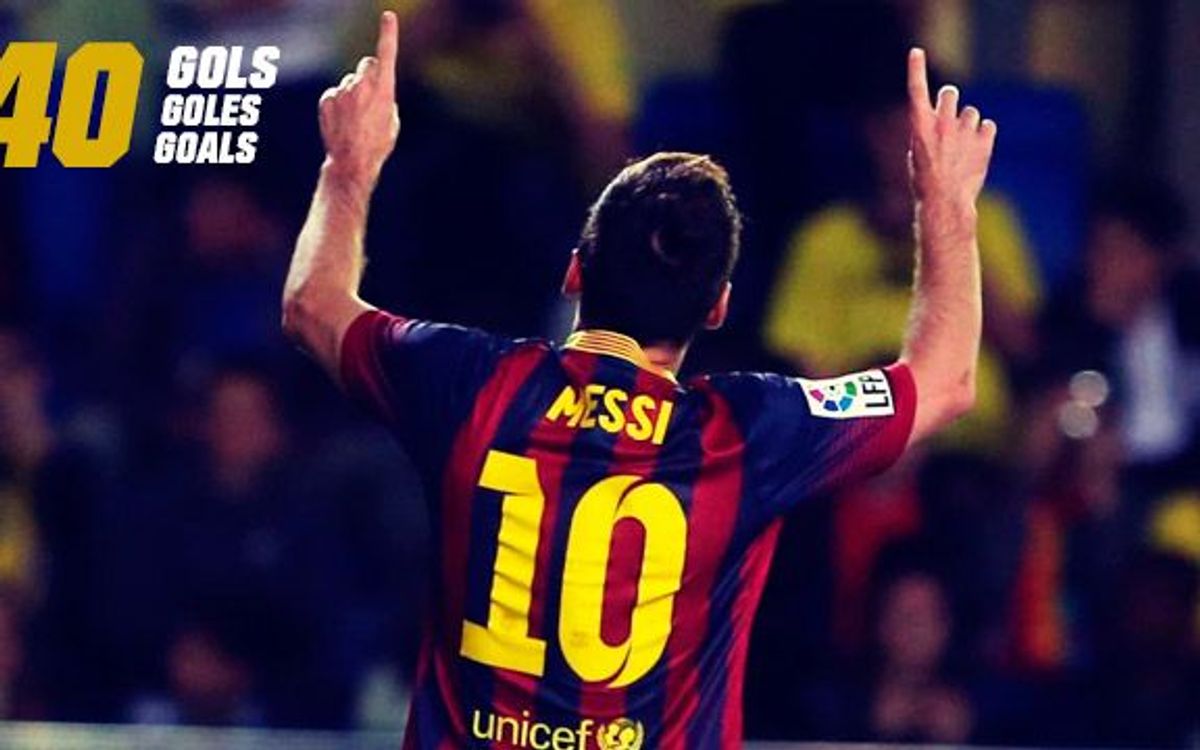 Messi scores 40 goals for the fifth consecutive season