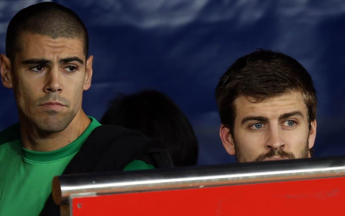 FC Barcelona warm up ahead of the match against Sevilla