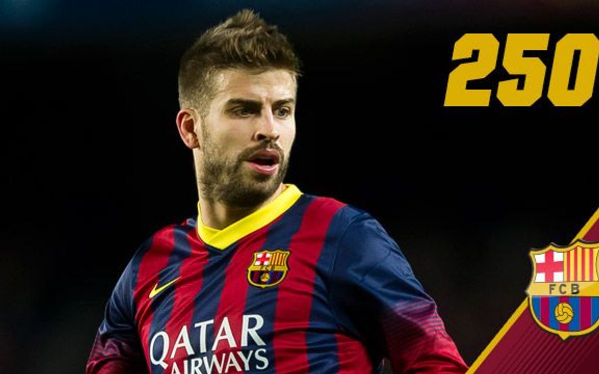 Gerard Piqué approaching 250 games for FC Barcelona